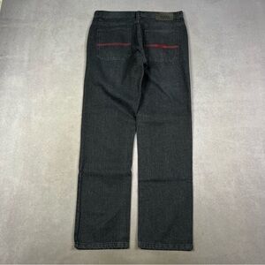 Mecca Men's Dark Jeans with Red Details Y2K